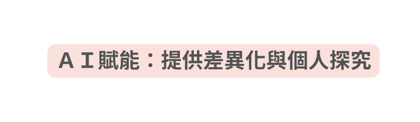 ＡＩ賦能 提供差異化與個人探究