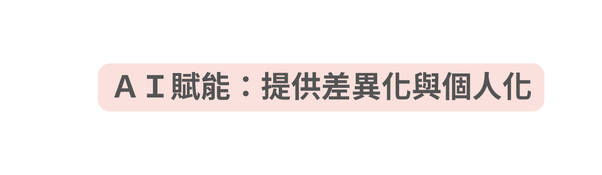 ＡＩ賦能 提供差異化與個人化